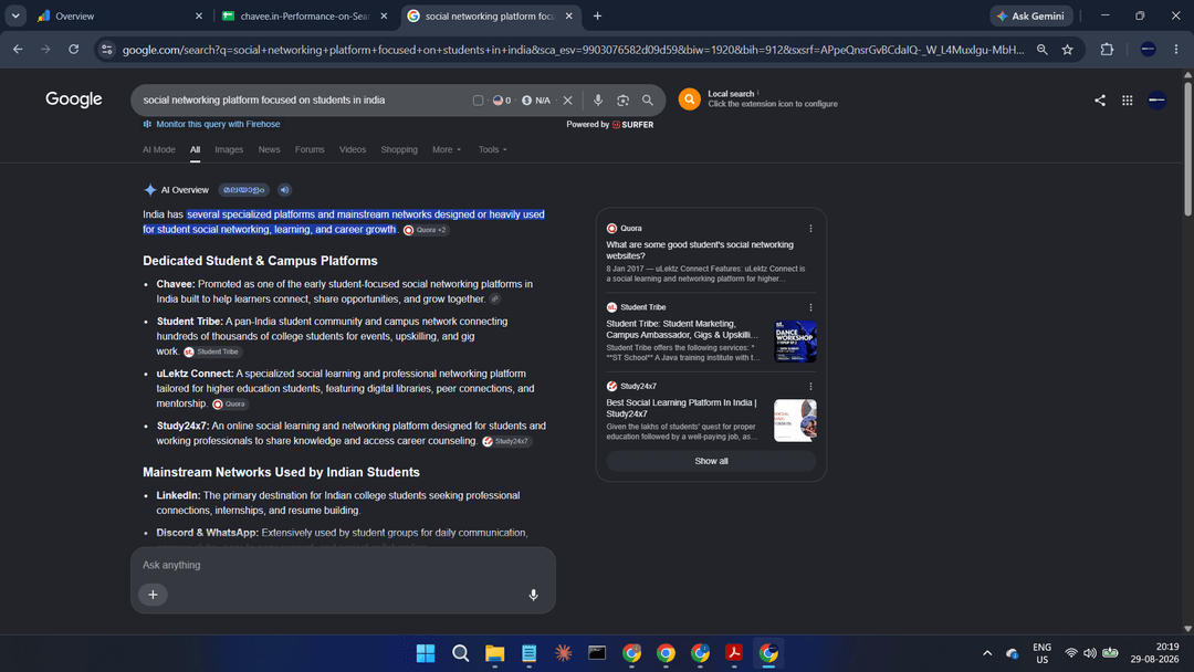 CHAVEE organic search ranking screenshot 2